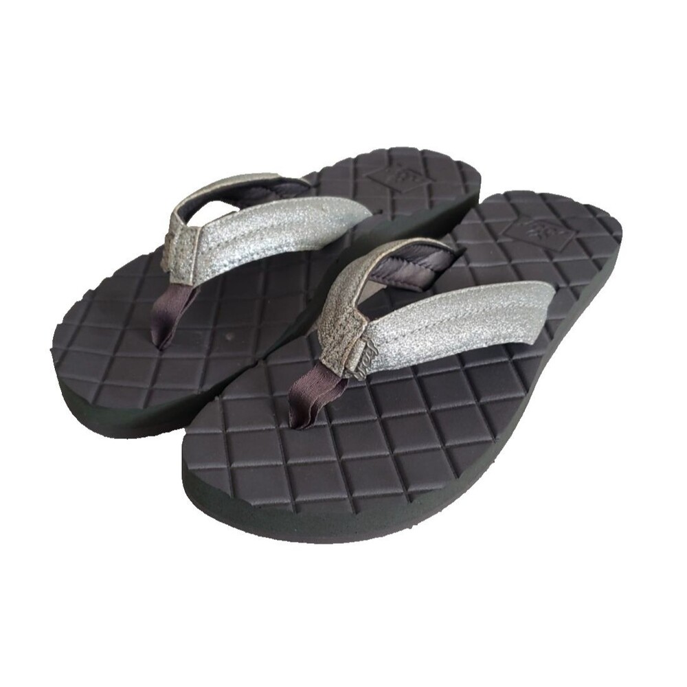 Reef Dreams Lux II Flip Flop Women’s‎ Sz 8.5 Slip On Thong Sandals Quilted Black